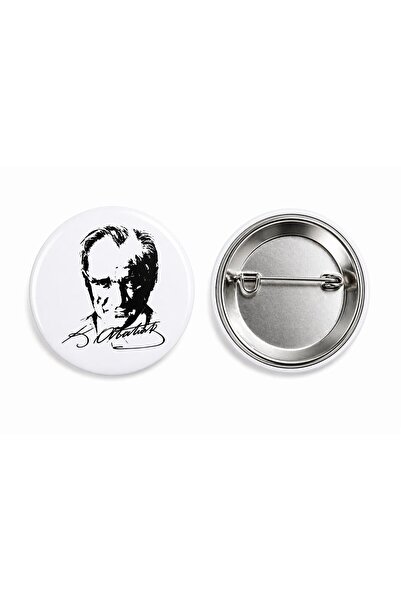 maycollection Mustafa Kemal Atatürk Metal Buton Rozet İmza-Broş-Çanta Aksesua...