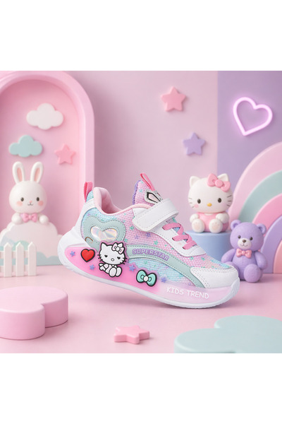 ZACOZ Kız Çocuk Sevimli Figürlü Renkli Günlük Spor Sneaker Ayakkabı