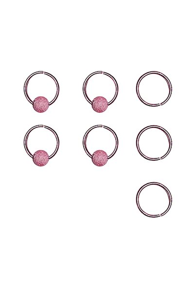 New Obsessions Set de 7 cercei pentru păr Funky Pink