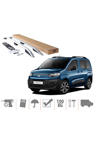 beyaztuning Fiat Doblo 3 Üst Port Bagaj Tavan Çıtası 2023 Sonrası Gri