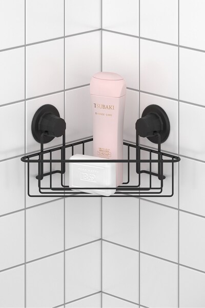 Teknotel Delme Vida Matkap Yok! Vakumlu,Yapışkanlı Tek Katlı Banyo Köşe Rafı ...