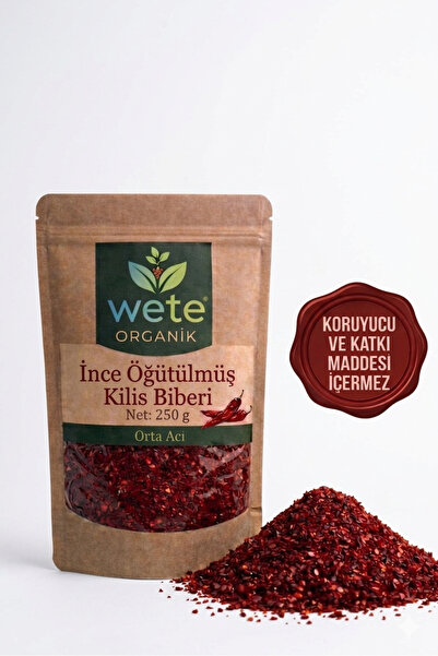 wete organik Kilis Biberi İnce Öğütülmüş 250 gr Orta Acı