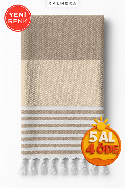 Calmera Φυσικό Πεστεμάλ |   Βαμβάκι - Φυσικό με κρόσσια |   Πετσέτα Παραλίας,...