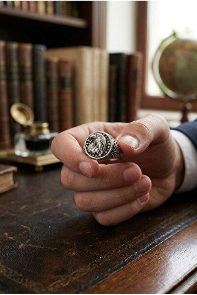 Begondio Special Design Masculine Adjustable Men's Ring with Eagle Figure