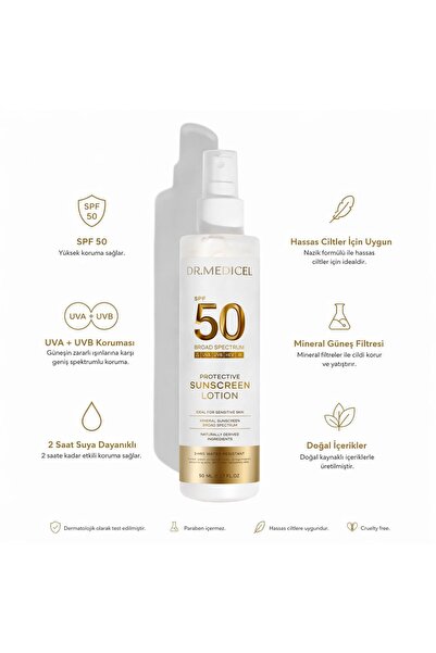 DR.MEDİCELL Ultra Yüksek Koruyucu SPF50+ Sprey Vücut Güneş Losyonu - Nemlendi...