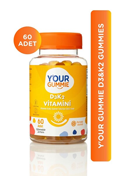 Y'our Gummie D3 K2 Vitamin Gummies 60 Adet Çiğnenebilir Jel Form
