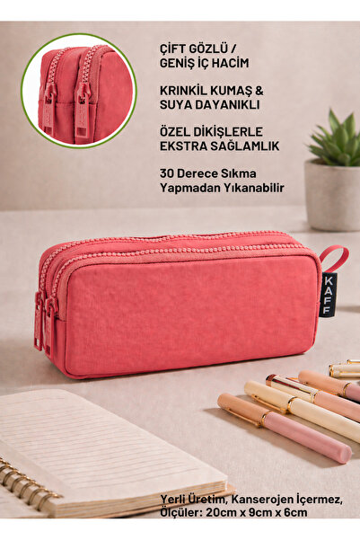 KAFF 01105 New Season Crinkle Fabric Πλένεται Θήκη για στυλό με διπλή θήκη Θή...