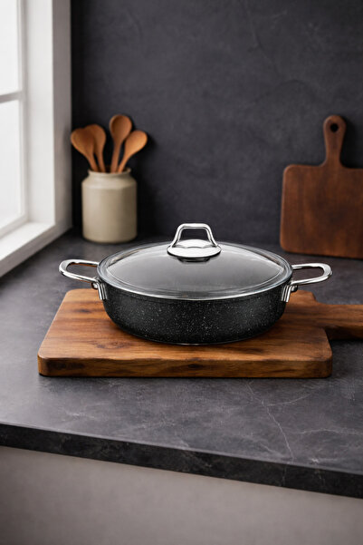 FALEZ Black Line Granit Karnıyarık Tencere 28 Cm