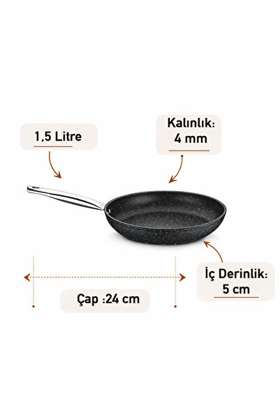 FALEZ Black Line Granit Tava 24 Cm
