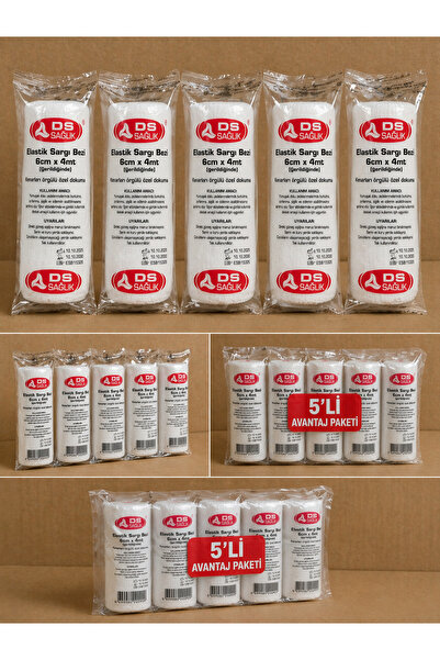 DS Sağlık Elastik Sargı Bezi 10CM X 4M Elastik Sargı Bezi 10 cm x 4 m (Gerild...