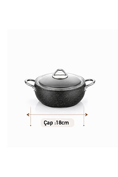 FALEZ Black Line Granit 6 Parça Güveç Midi Set