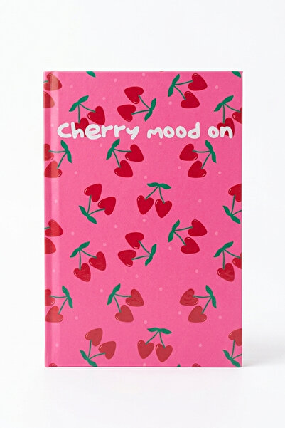 Ecrou Σημειωματάριο με σκληρό εξώφυλλο σε ροζ χρώμα με σχέδιο κεράσια
