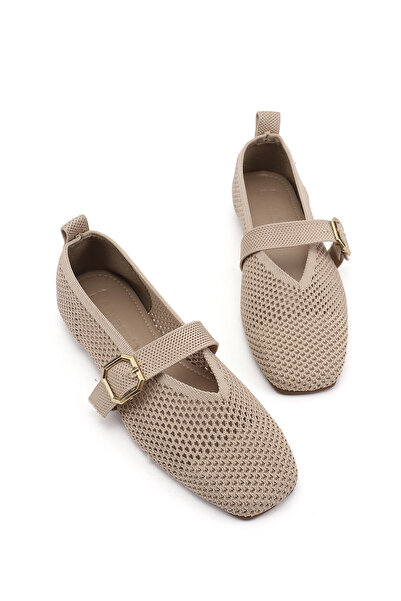 GÖNDERİ(R) Γυναικεία πλεκτά παπούτσια με απλό μπροστινό μέρος, Mary Jane Ball...