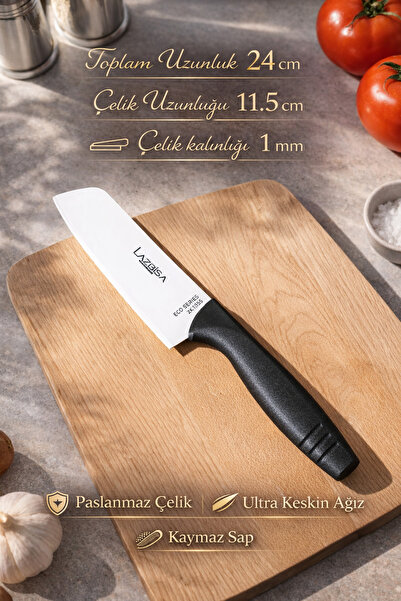 LAZBİSA Eco Serisi Mutfak Bıçak Seti Et Ekmek Sebze Şef Bıçağı 3 Lü Set ( Mft-8524)