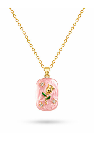 ZEYOLER FineJewelry Pastel Tulip Renkli Lale Detaylı Kolye
