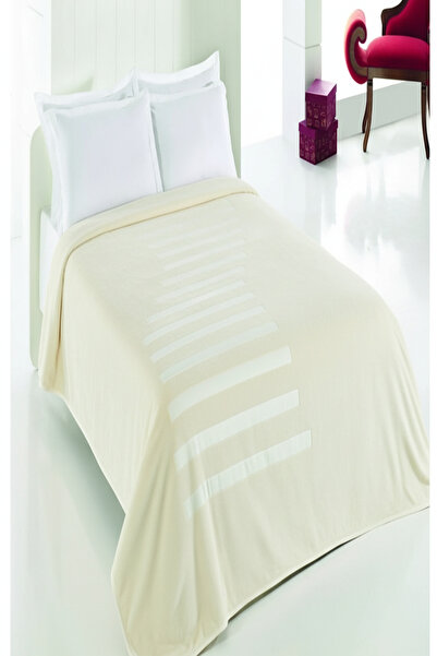 Sarar Χρυσή κουβέρτα μονής διάστασης ανοιχτόχρωμη κρέμα