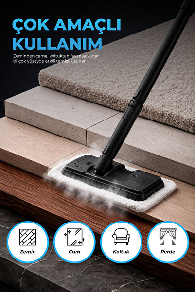 PiranTech CB- 02A  Buharlı Temizlik Makinası - Buharlı Temizleyici - Floor Max Set