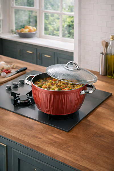 Marquise Granite 7 Piece Cookware Set Red