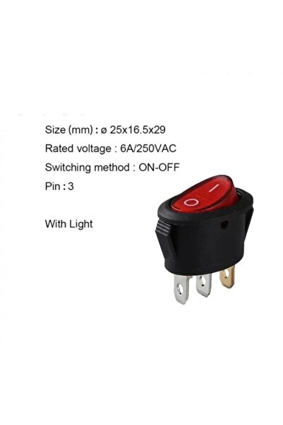 Maroces Ic-134b Oval Işıklı Anahtar On-off 3 Bacaklı Çay Makinesi Anahtar