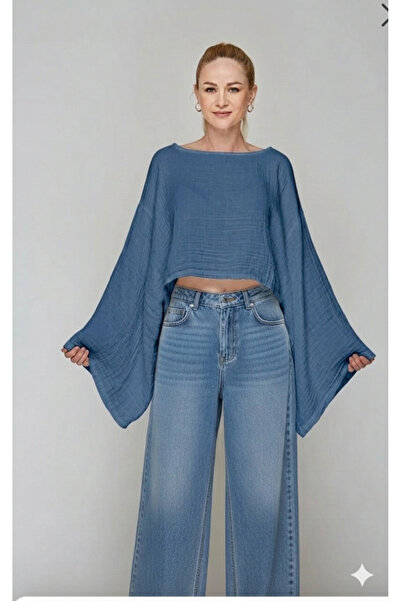 estewoman Bat Sleeve Muslin Blouse