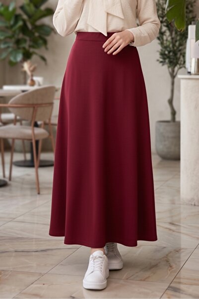 Bestenur Neris Scuba Skirt 1357 - Claret Red