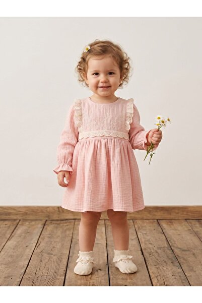 Cherrys Bebek Star Lace Muslin Dress
