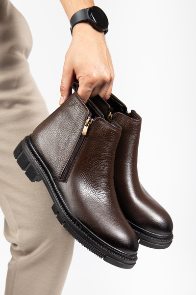 Daxtors Ανδρικές μπότες D555 από γνήσιο δέρμα, ανθεκτικές στο κρύο