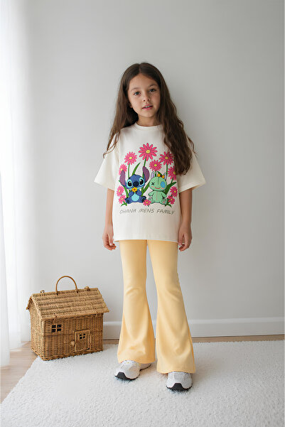 Belya Kids Wear Set pentru fete, top și colanți supradimensionați, cu design ...