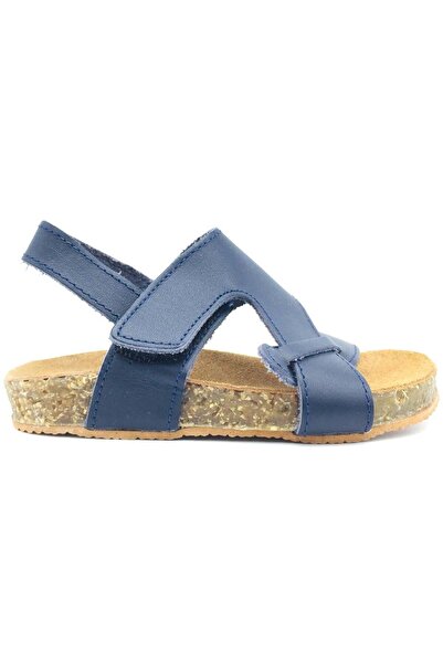 Nubebe Δερμάτινα ανδρικά σανδάλια με σταυρωτό λουράκι μανιτάρι Navy Blue