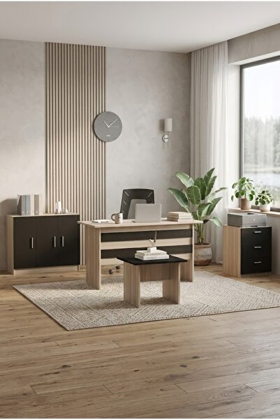 L'occi Concept Diego Abce 4 Parça Ofis Çalışma Masası Takımı - Sehpa + Keson ...