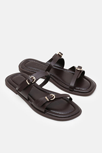 Cochines Γυναικείες παντόφλες Liora Matte Skin με διπλή ταινία και λεπτομέρει...