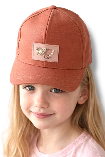 TAMGÜN Κοριτσίστικο καπέλο αγάπης με λευκή ροζ πεταλούδα και λεπτομέρεια από ...