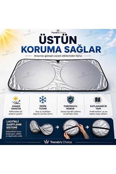 trends's choice Araba Ön Cam Güneşlik Araba Cam Güneşliği Otomobil Güneşlikleri Araç Gölgelik Oto İçi