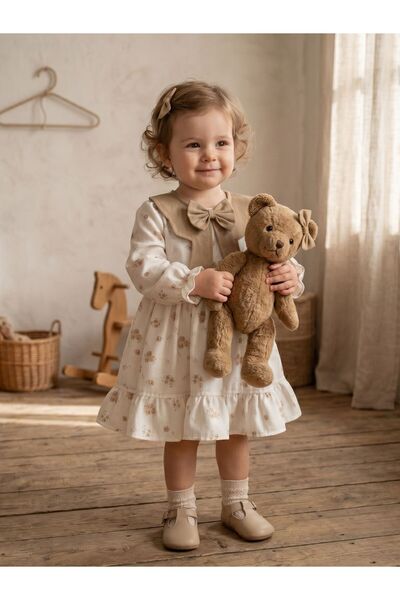 Cherrys Bebek Rose Keten Elbise