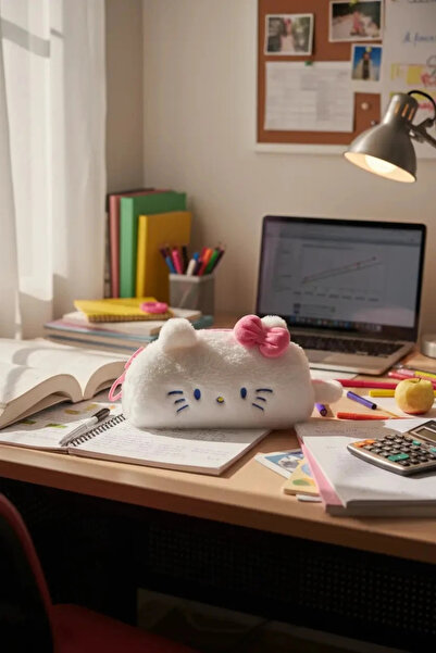 SANRIO Lisanslı Hello Kitty 22 Cm Peluş Kalemlik – Büyük Fermuarlı Tasarım