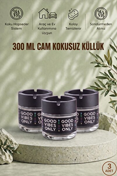 GLUS Σετ 3 τεμαχίων Good Vibes, άοσμο τασάκι |   Χωρίς καπνό |   Διακοσμητικό...