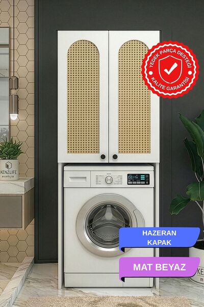 Kenzlife çamaşır-kurutma-bulaşık makinesi dolabı mahidevran mat beyaz 180*70*...