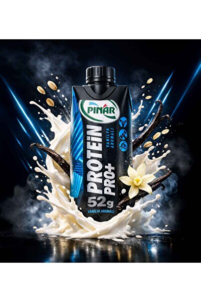 Pınar Protein Pro+ Vanilyalı 500 ml 52g Protein, Şeker İlavesiz x 12 Adet