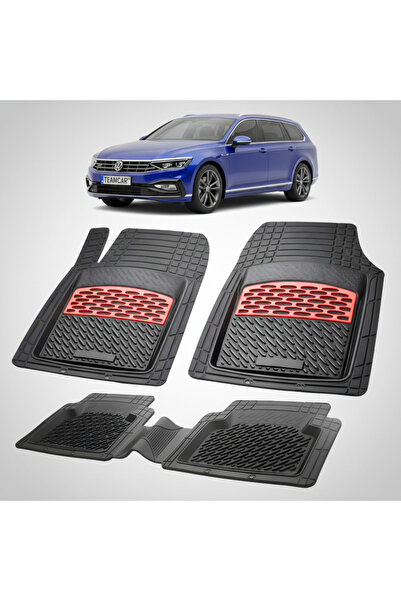 TEAMCAR Car Floor Mats TeamCar® Tray Type Compatible with Volkswagen Passat B...