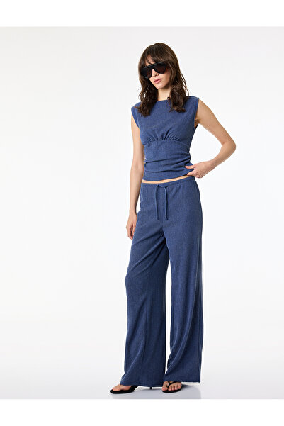 Koton Αμάνικη μπλούζα με κορδόνι στο λαιμό και στενή εφαρμογή