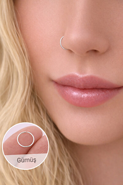 Sacce Scarves&Accessories 8 mm Düz Halka Hızma İthal 925 Ayar Gümüş