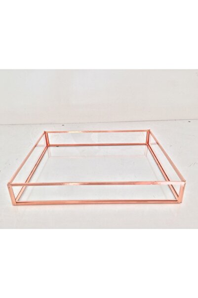 Genel Markalar Cam Damat Kahve Sunum Tepsi Cam Taban 25x20x4 cm