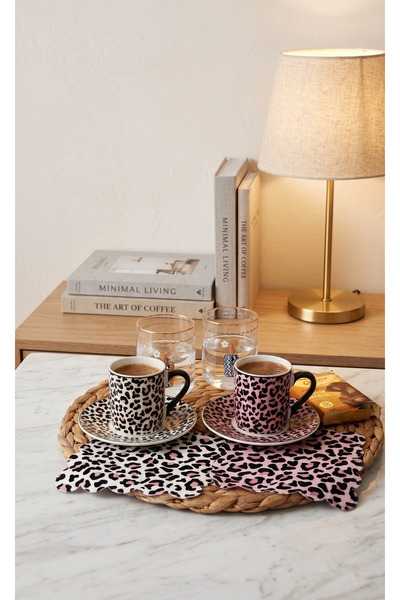 DECO Ροζ λεοπάρ μοτίβο ψηφιακής εκτύπωσης, πλενόμενη, κομμένη με λέιζερ, κοκτ...