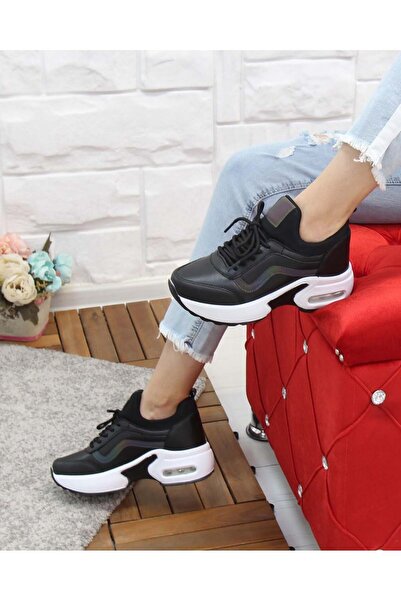 Nesil Shoes Γυναικεία αθλητικά παπούτσια Flet 121 Black White Air Sole