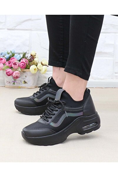 Nesil Shoes Γυναικεία αθλητικά παπούτσια Flet 121 Black Textile Air Sole