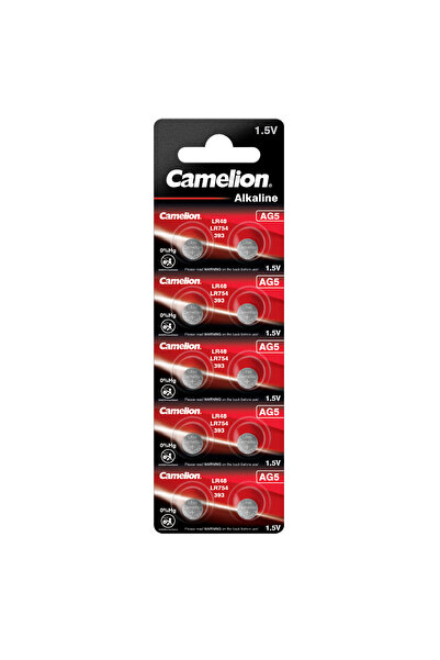CAMELİON Set 10 Baterii Alcaline AG5 / LR754 / LR48 1.5V 66mAh, Dimensiuni 7....