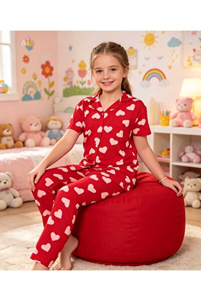 NiCe İç Giyim Set de pijamale pentru fete din țesătură Milan, cu guler de căm...