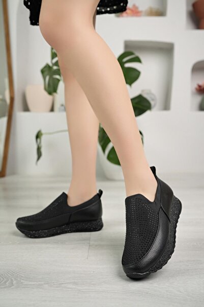 Nesil Shoes Γυναικεία παπούτσια Wiss 530 Black Strech Stone