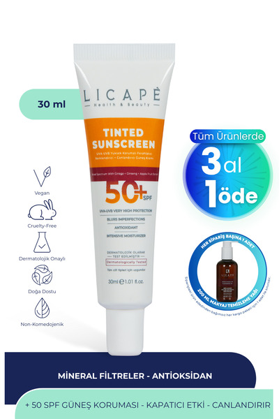 Licape Yüksek Koruma Tinted (KAPATICI) 50 Spf Güneş Kremi