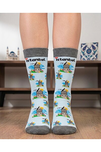 Çorap Kurdu Κάλτσες Unisex με πολύχρωμα σχέδια με θέμα την Κωνσταντινούπολη